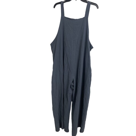 Womans Wide Leg Jumpsuit 100% Cotton Size XXL Sage - Picture 3 of 7